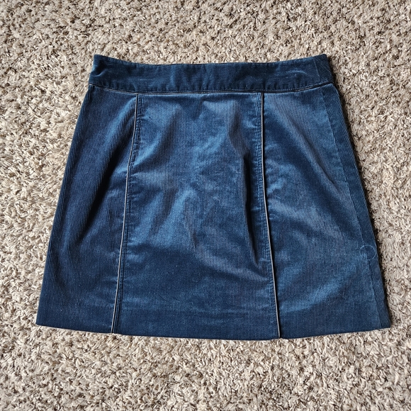 Veronica Beard Blue Corduroy Button-Front Skirt - Picture 2 of 6